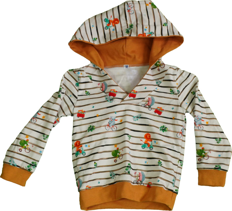 Kapuzenshirt mit V-Ausschnitt