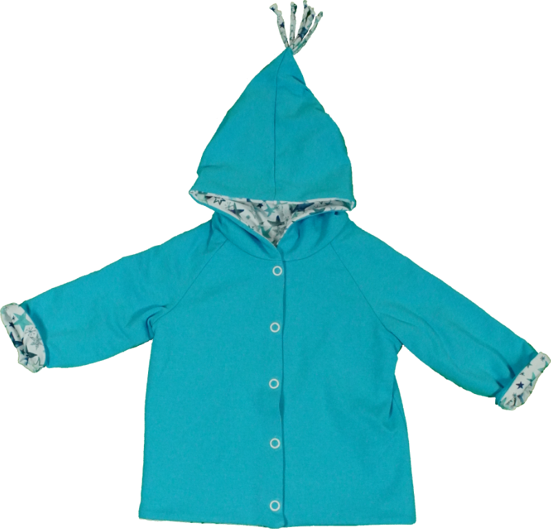 Wendejacke eisblau mit Sternen