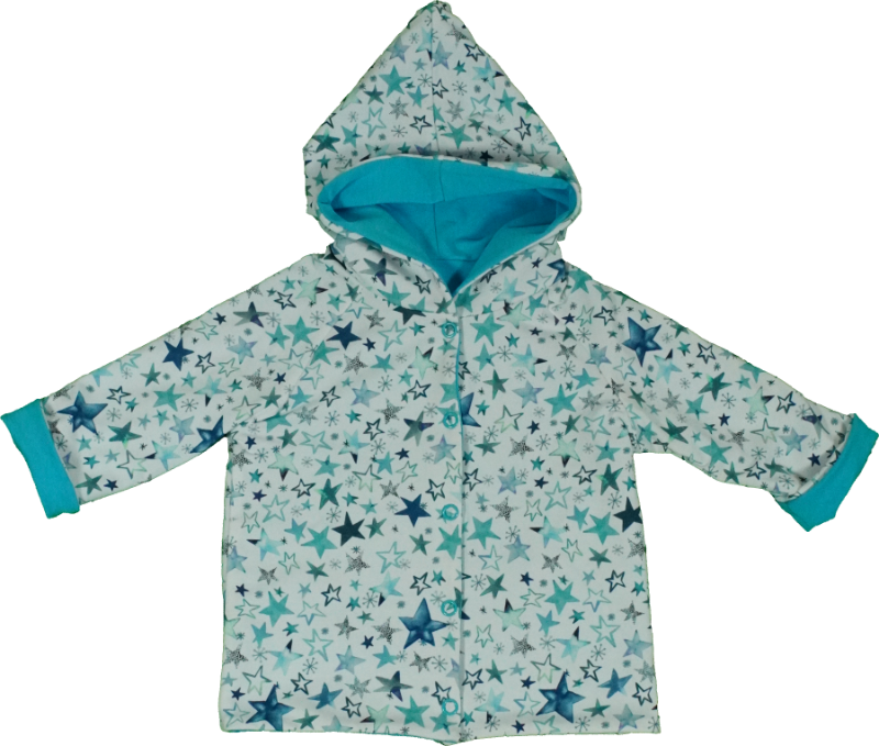Wendejacke eisblau mit Sternen