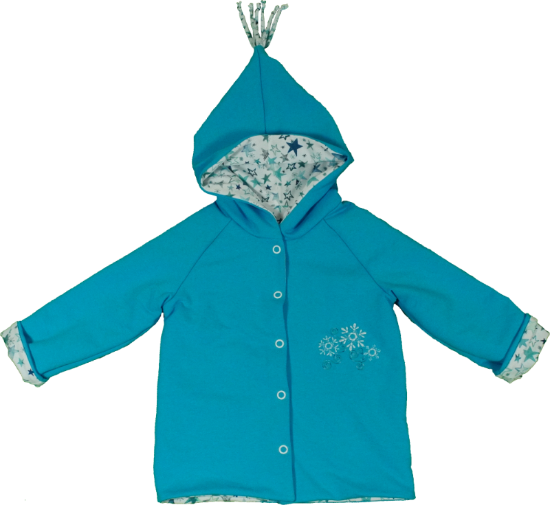 Wendejacke eisblau mit Sternen