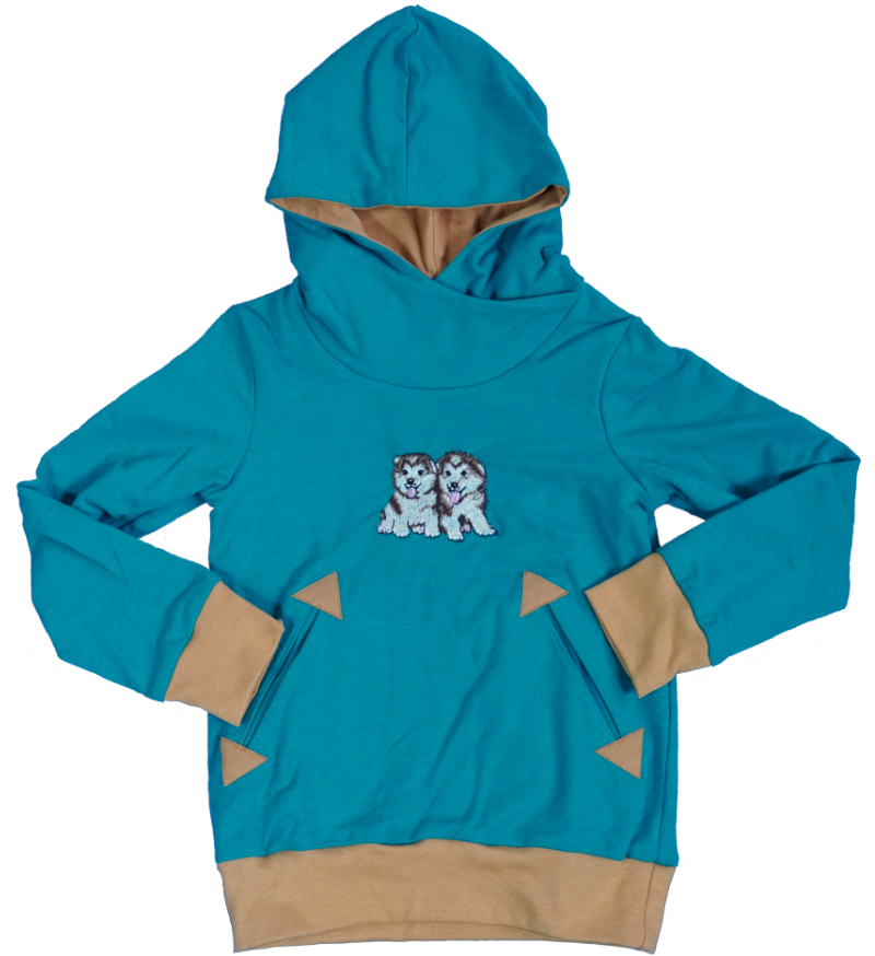 Kapuzenpullover mit Hundewelpen