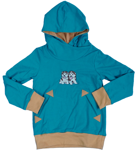 Kapuzenpullover mit Hundewelpen